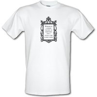 Working In A Mirror Factory male t-shirt.