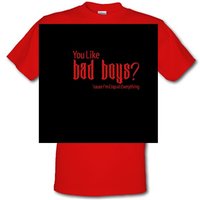 you like bad boys? ’cause im crap at everything male t-shirt.