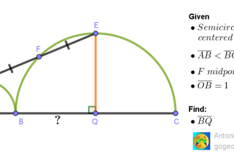 A Semicircle Challenge for Mental Clarity Involving Radii, Perpendiculars, Midpoint
