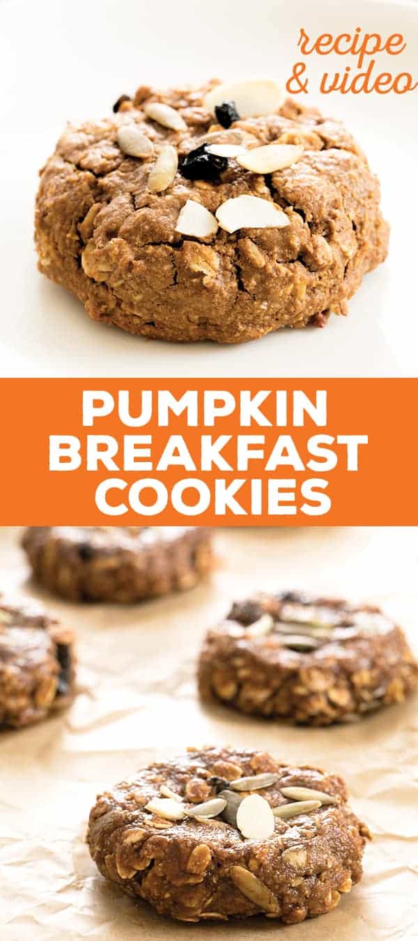 These pumpkin oatmeal breakfast cookies are a healthy way to get your family started in the morning with all the best tastes and smells of the fall season. 