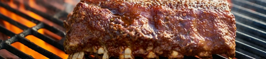 Cooking ribs in a smoker