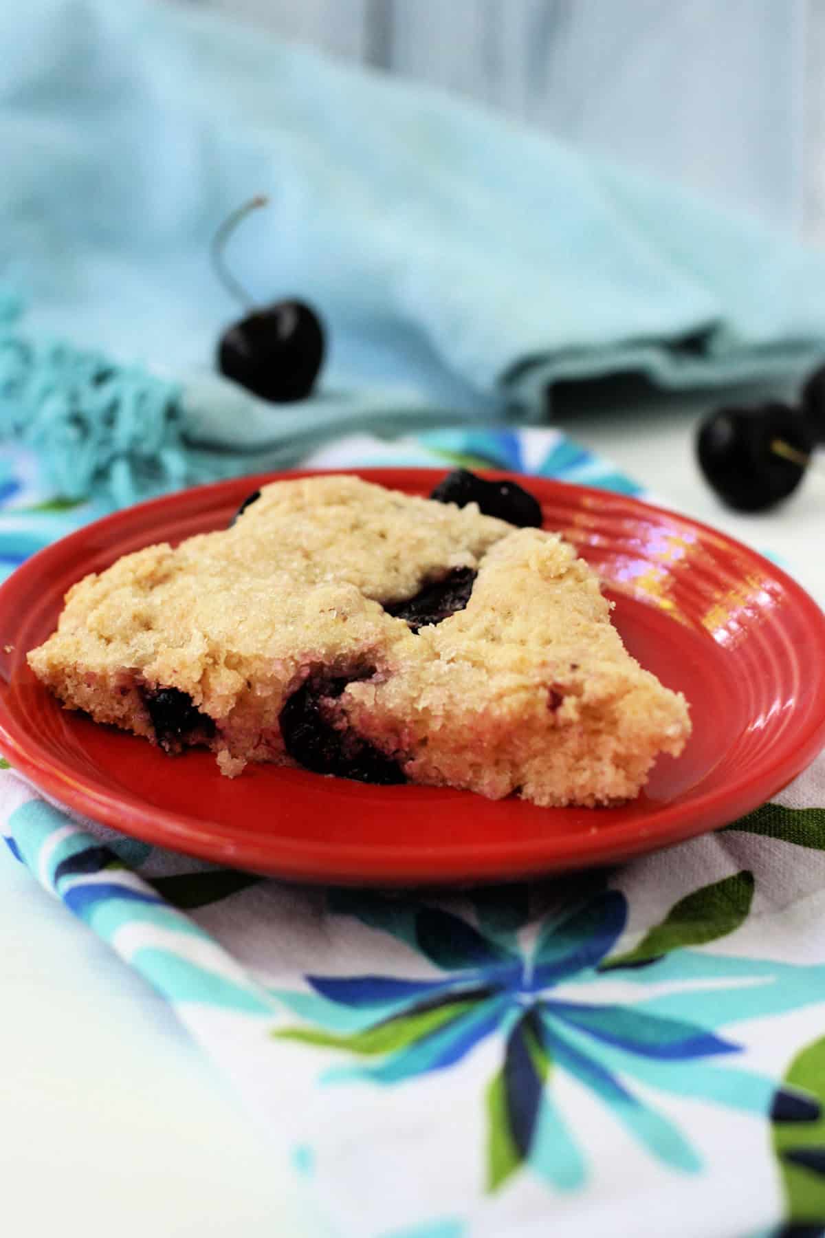 dairy free scones with fresh cherries