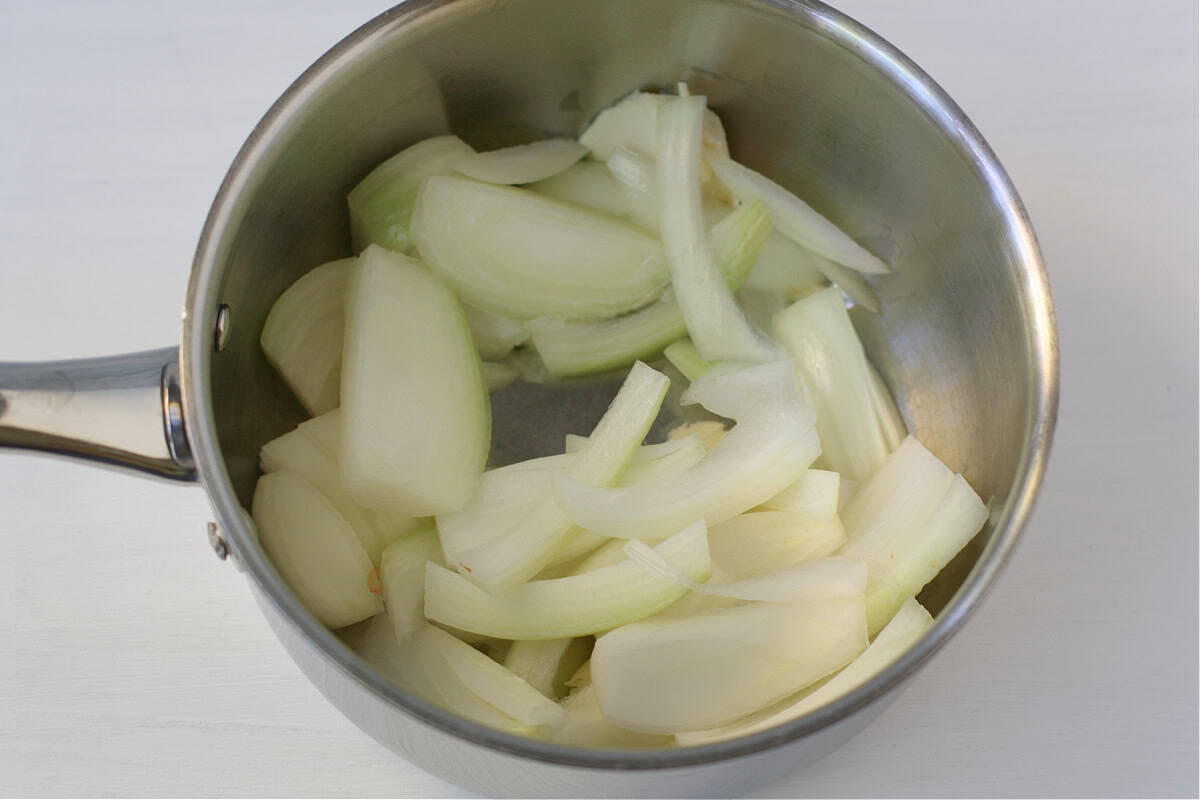 onions in pan