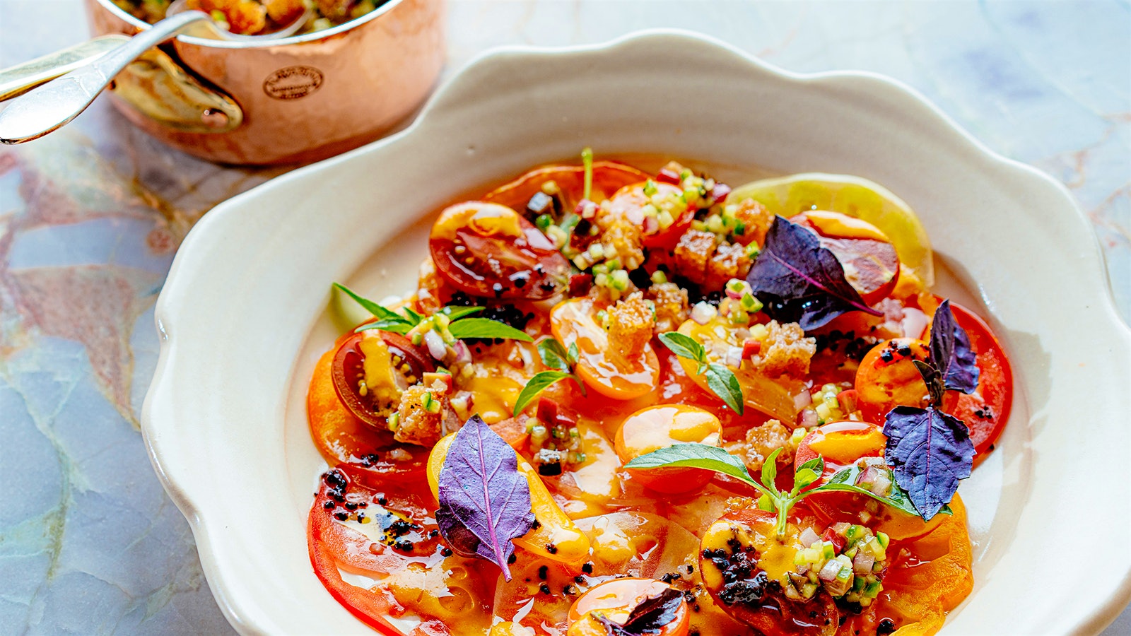  Tomato salad from Via Aurelia in San Francisco