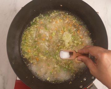 bring to boil, add salt