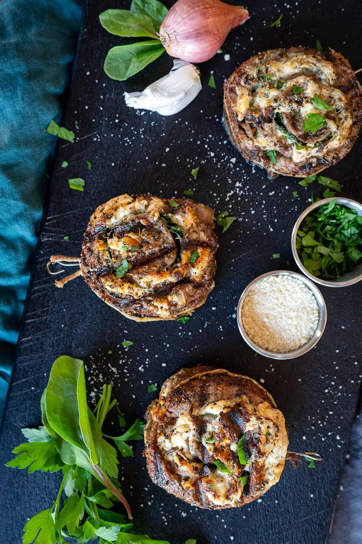 Steak pinwheels.