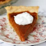 vegan pumpkin pie on a plate