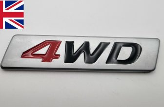 Metal Red 4WD Car BADGE BOOT Tailgate Badge Decals Sticker EMBLEM 4WD 4X4 UK