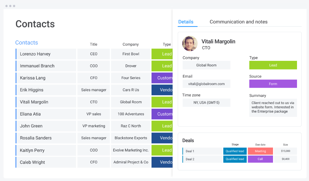 Contacts Template