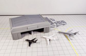 AIRPORT FBO Business Jet Terminal + Hangar Aircraft Building Diorama 1:400 Scale