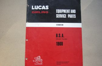 1968 BSA Motorcycle Lucas Equipment and Parts List.