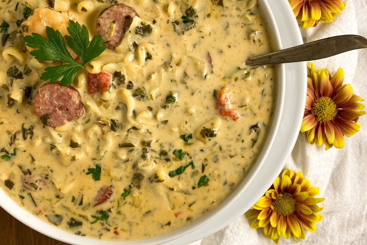 Shrimp and Sausage Soup from A Sprinkling of Cayenne.