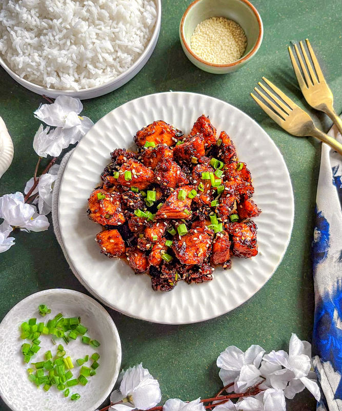 easy sauteed sticky ginger chicken recipe easy sauteed sticky ginger chicken on a table