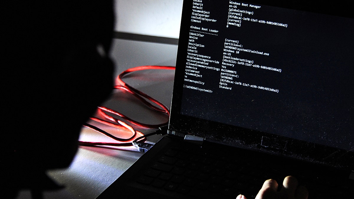 Hacker using a computer.