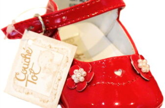 COUCHE TOT Baby Girl PRAM SHOES High Gloss RED Patent Leather UK 0.5  2 Infant