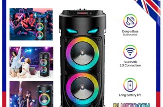 Portable Bluetooth Speaker Sub Woofer Heavy Bass Sound System Party w/Microphone