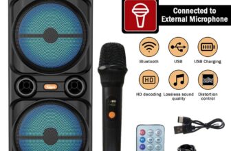 Portable Dual Bluetooth Speaker Sub woofer Heavy Bass Sound System Party & Mic