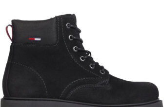 Tommy Jeans Bran Collar Men’s Black Suede Ankle Boots Casual EM0EM01059BDS