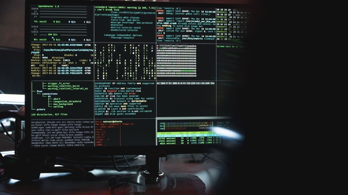 A computer screen with code