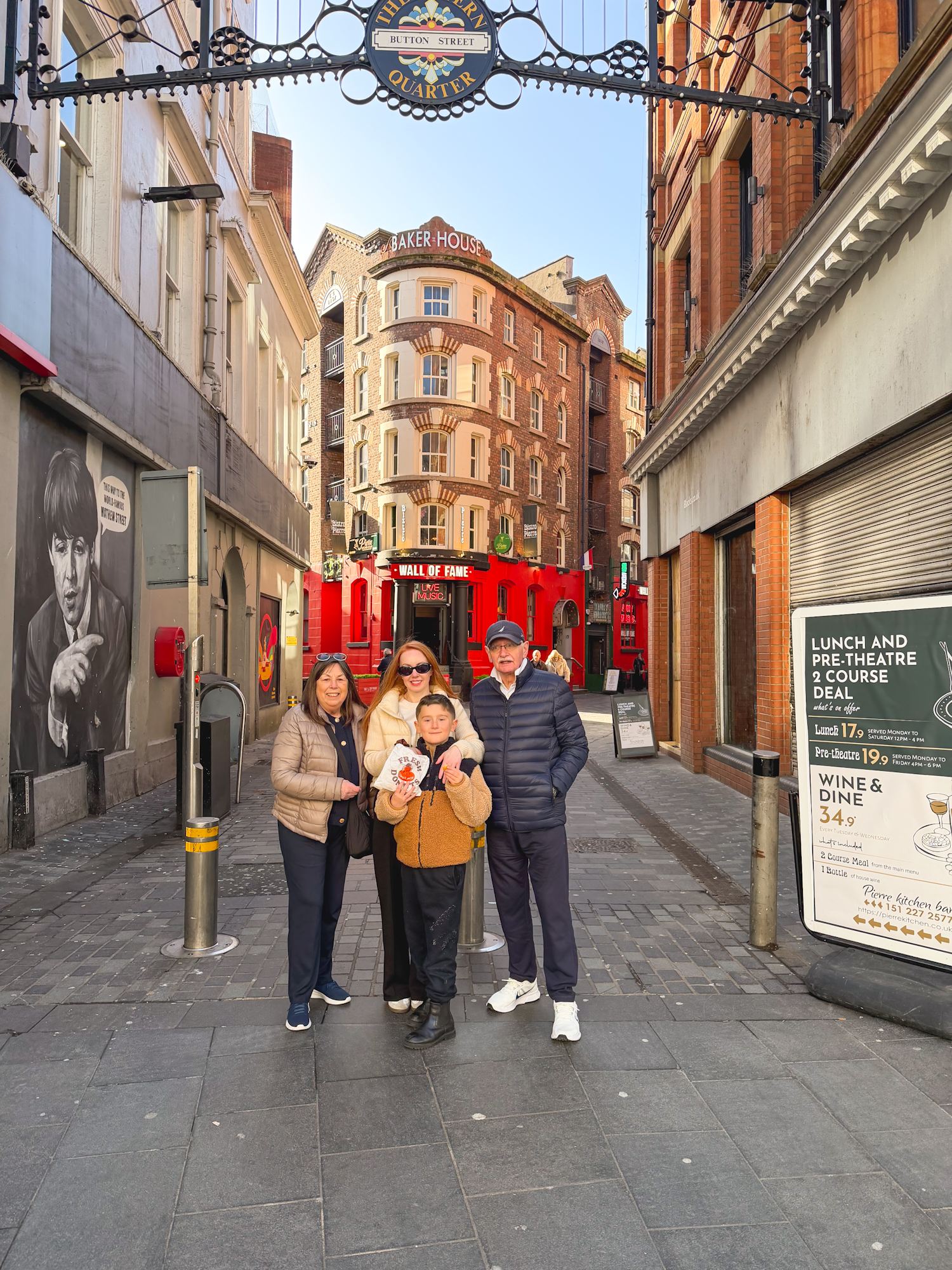 the entrance to Mathew Street, Liverpool