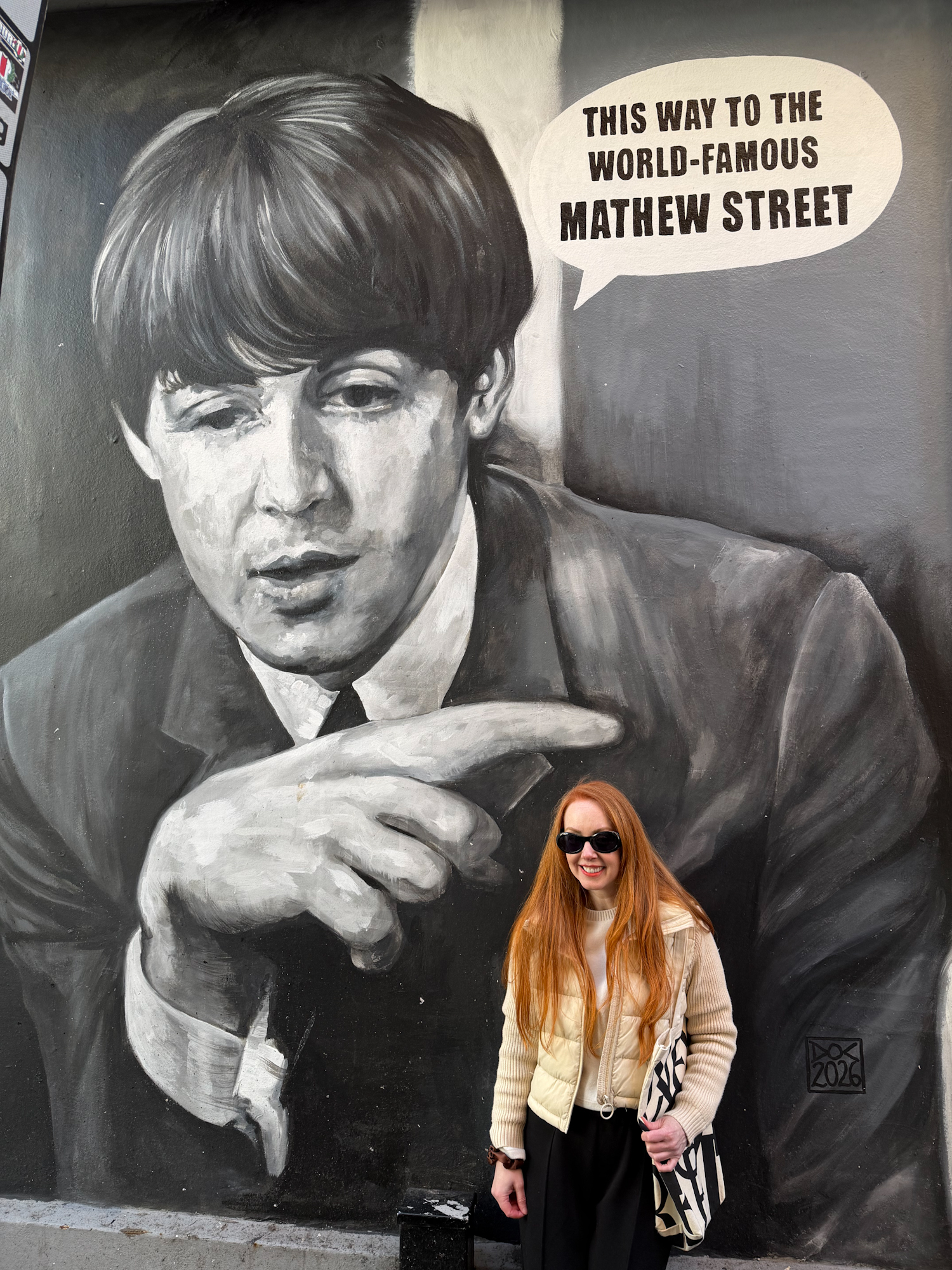Mural of Paul McCartney at Mathew Street, Liverpool
