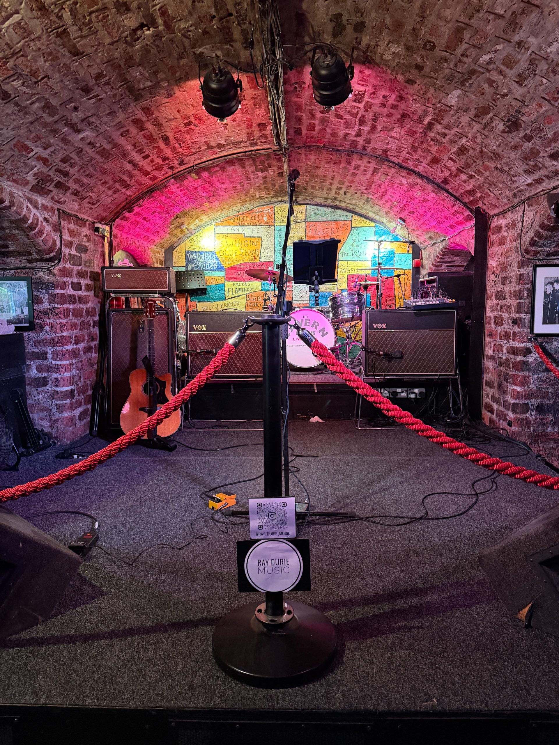 the stage at the Cavern Club, Liverpool