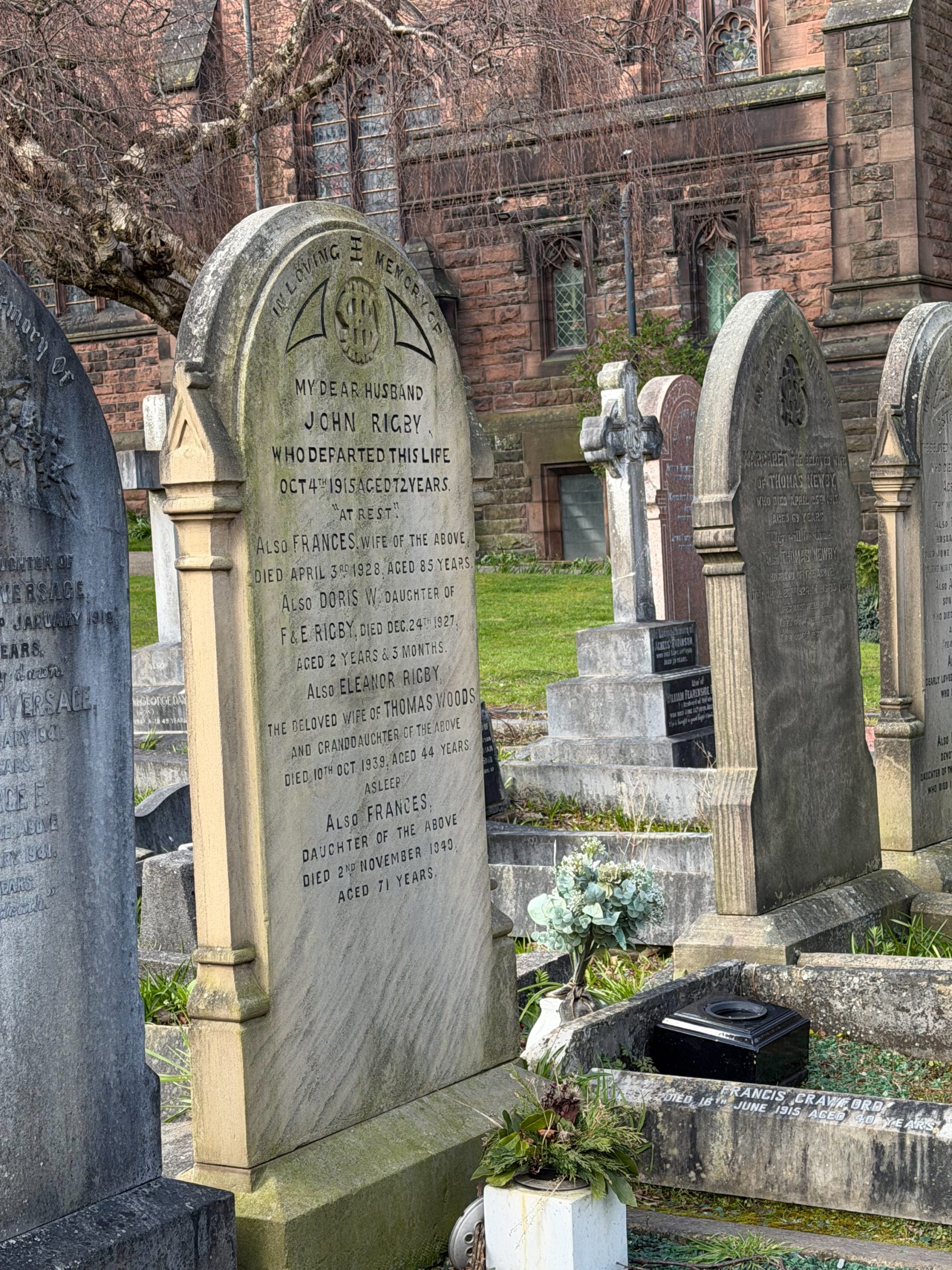 the grave of Eleanor Rigby at St Peter's Parish Church