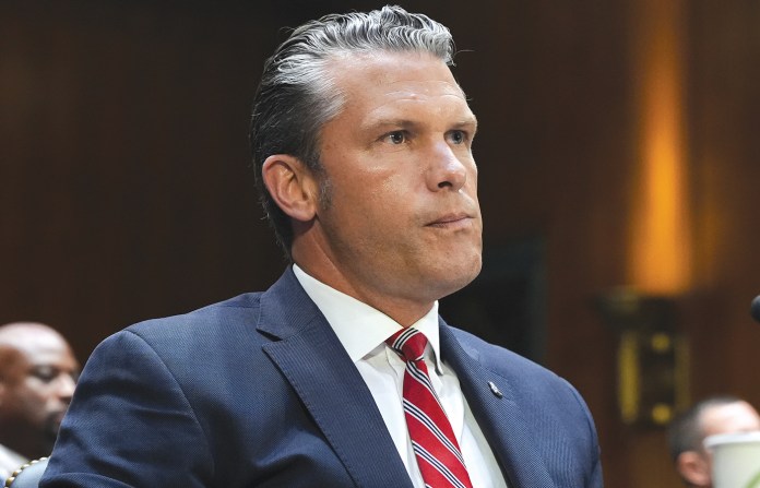 When confronted with uncomfortable questions or inconvenient facts, Pete Hegseth’s go-to playbook is to respond with ad hominem attacks and accuse journalists of “Trump derangement syndrome.”  (Jacquelyn Martin/AP)
