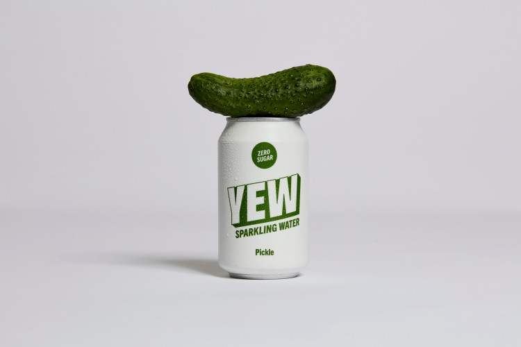 YEW pickle flavoured sparkling water can