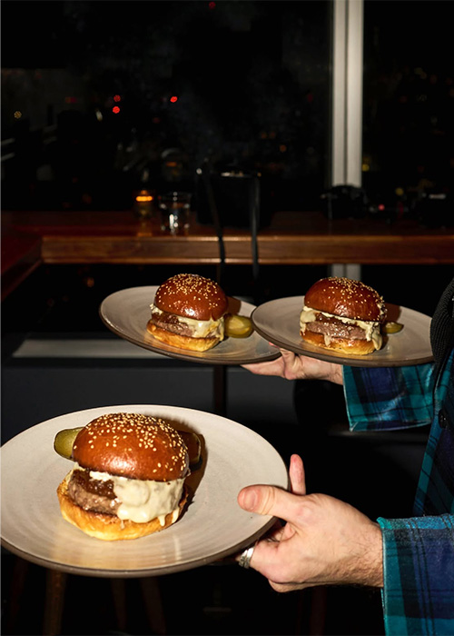 Manhatta is one of the best places for a burger and a Martini in NYC.