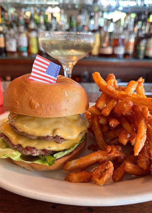 The Long Island Bar is one of the best places for a burger and a Martini in NYC.