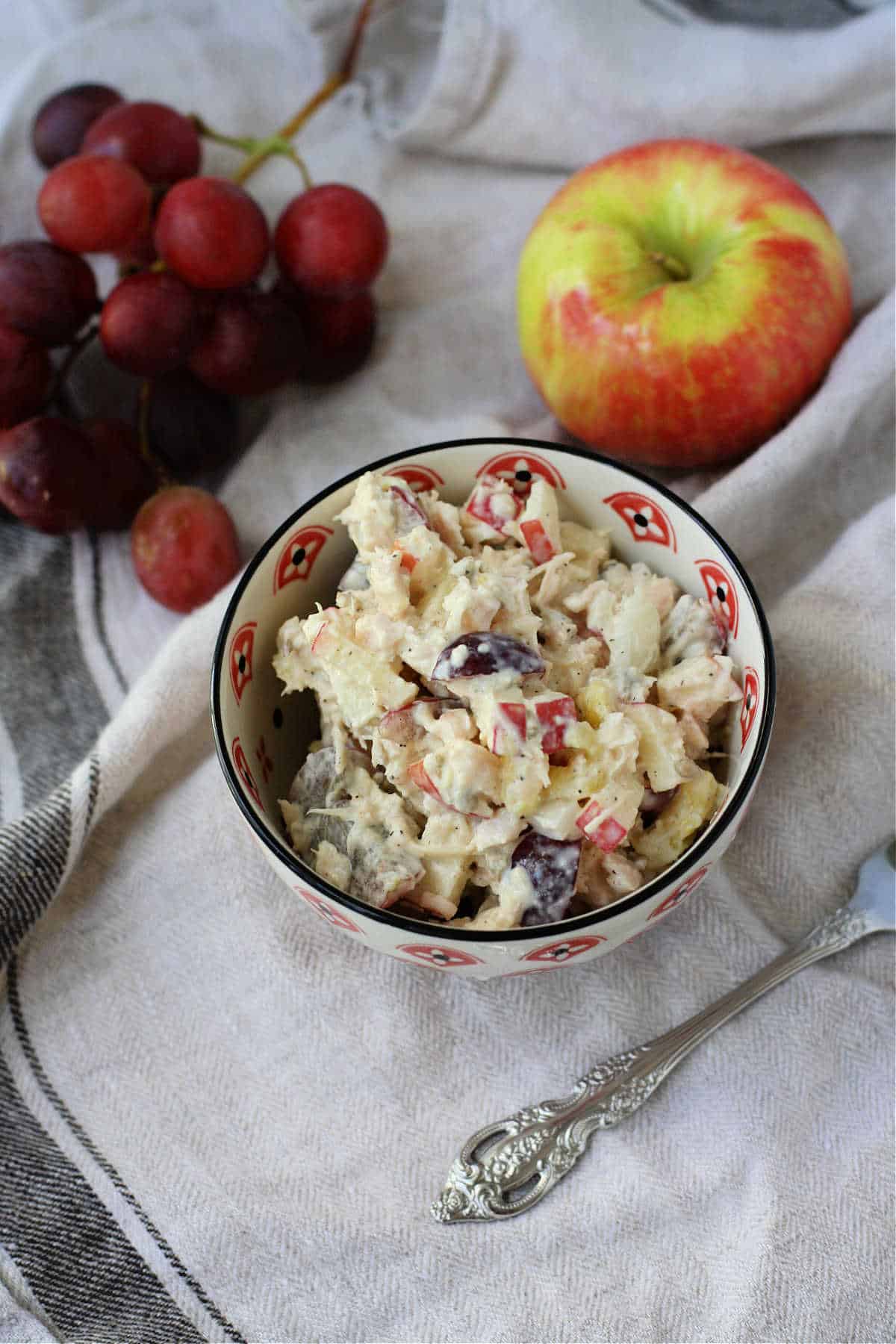 fruity chicken salad with pineapple and grapes