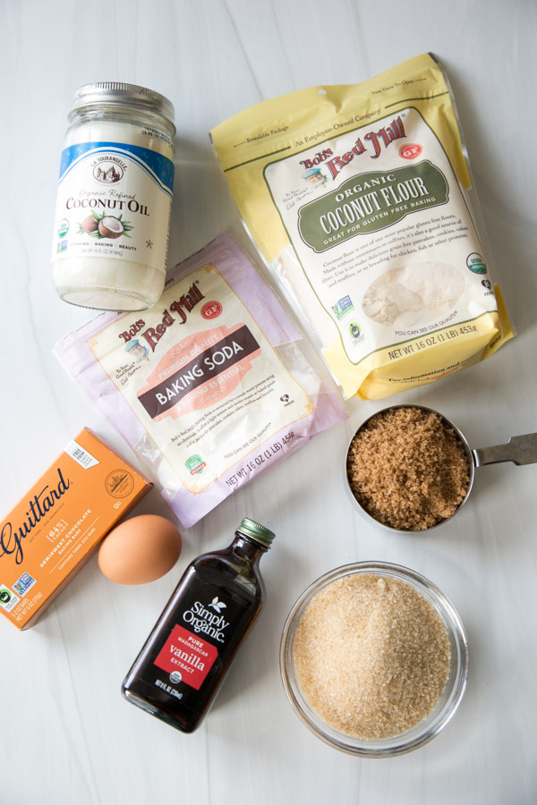 ingredient shot for coconut flour chocolate chip cookies