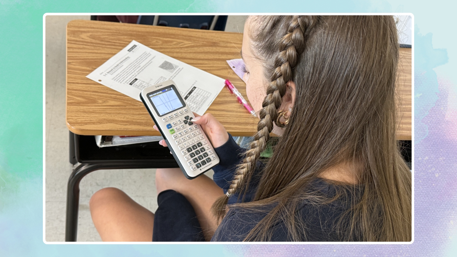 A Classroom Classic, Upgraded: Meet the TI-84 EVO Image of student using a TI-84 EVO