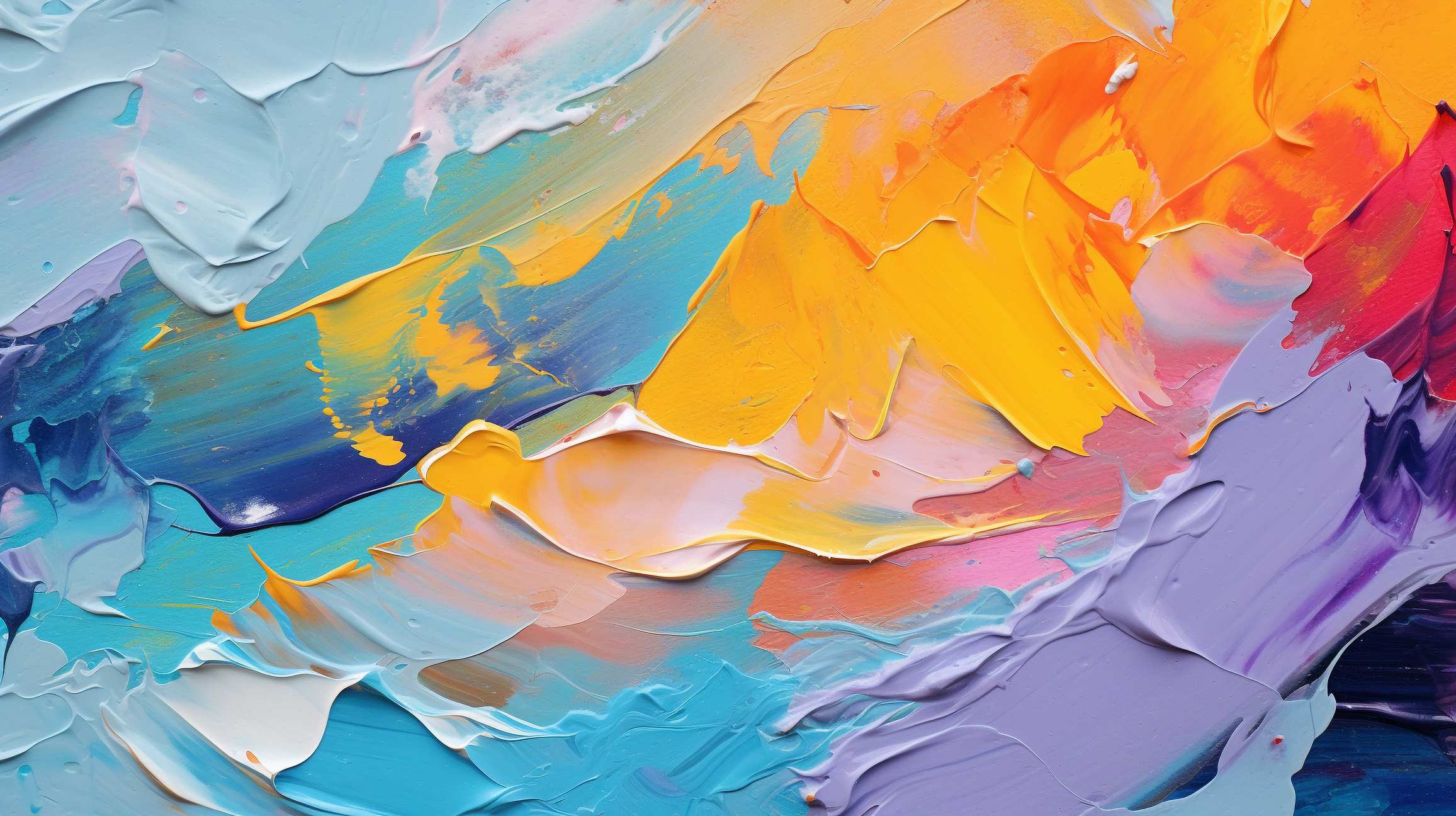 Abstract rough colorful multicolored art on canvas