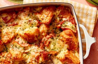 Croissant Breakfast Bake (with ham and cheese)