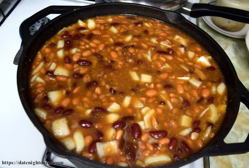 Chuckwagon Baked Beans 5 https://datenightdoins.com/bacon-bourbon-bbq-sauce/