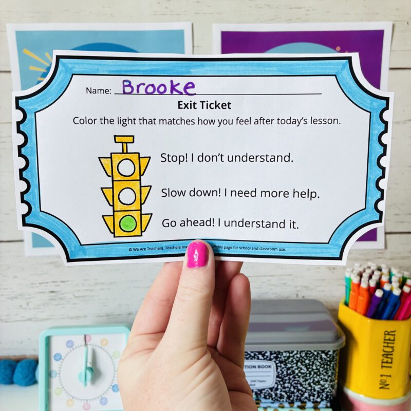 Exit Tickets an image of an exit ticket that teachers can use to assess student learning