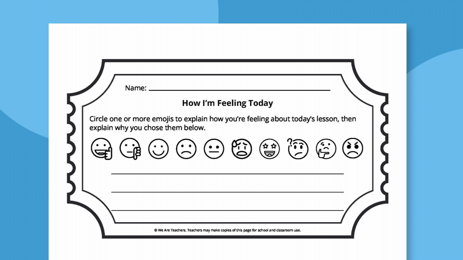 Exit Tickets How I'm Feeling worksheet as an example of exit tickets for the classroom