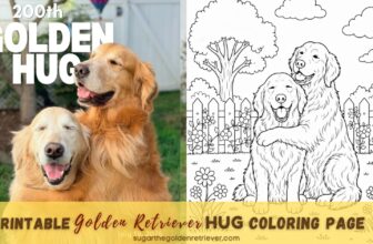 Golden Retriever Hug Coloring Page: Free Printable for Dog Lovers