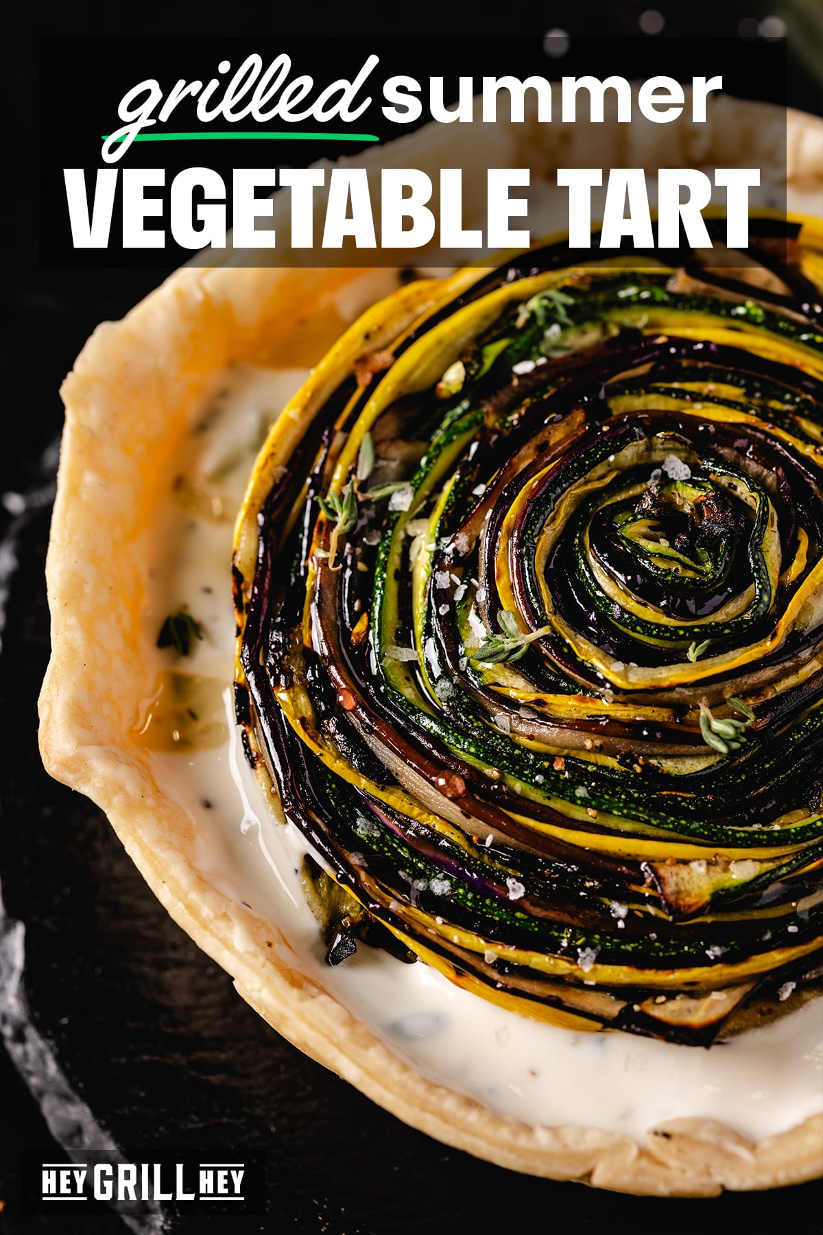 grilled summer vegetable tart.
