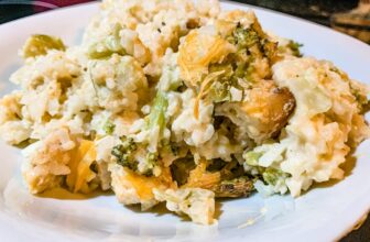 Chicken Broccoli Alfredo Casserole with Cauliflower Rice