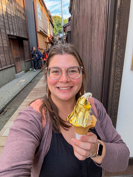 Gold leaf ice cream in Kanazawa