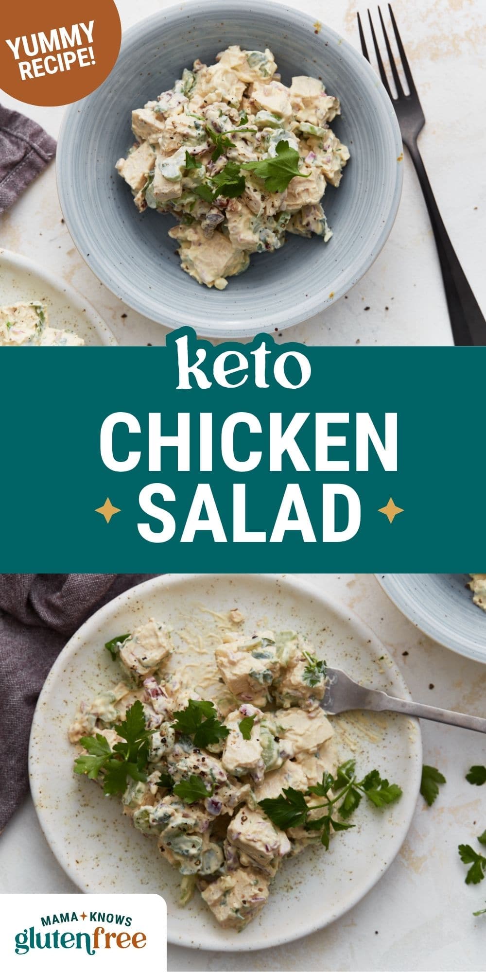 keto chicken salad pin image