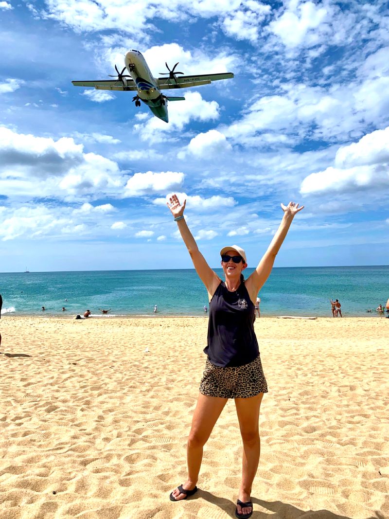 Me on Mia Khao beach in phuket plane spotting Thailand