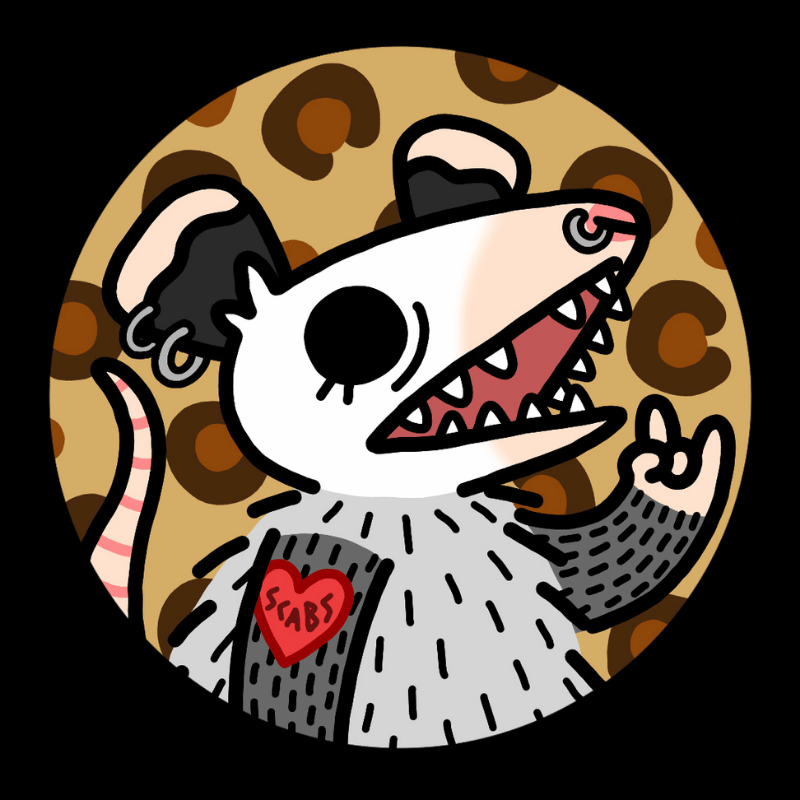 Illustrated headshot of Possum.Mood
