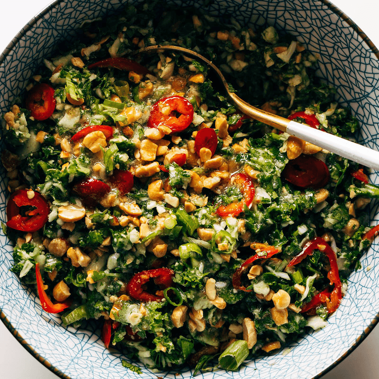 Roasted peanut kale crunch salad.