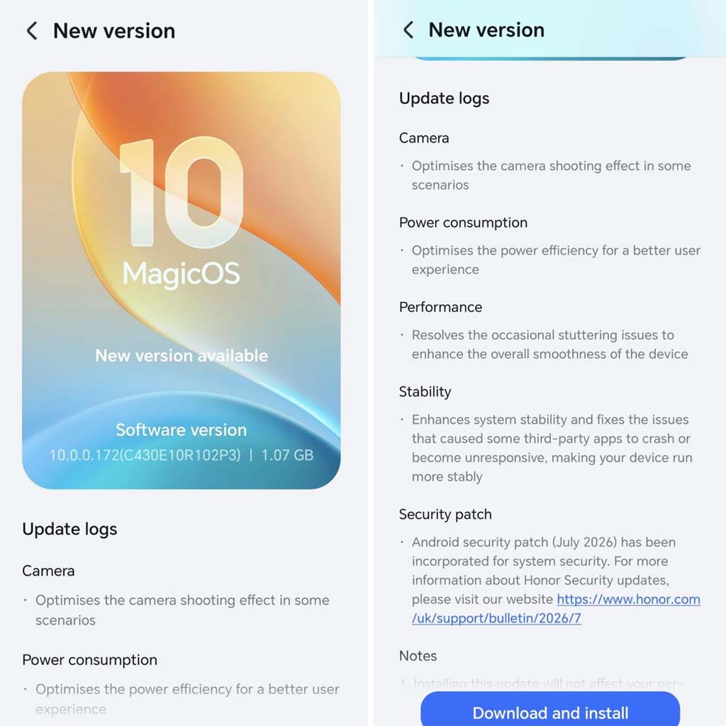 MagicOS July 2026 update for Honor Magic V6