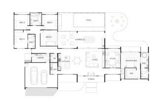 4 Bedroom Acreage Floor Plan With Pool