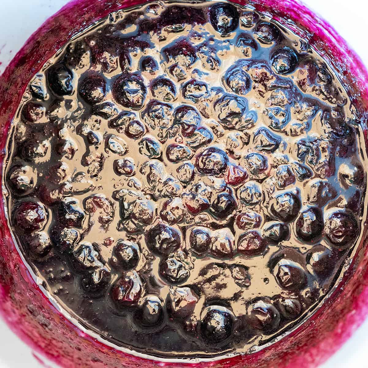 Maple Blueberry Syrup after 10 minutes. 
